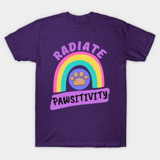 Radiate Pawsitivity Organic Rainbow aesthetic T-Shirt